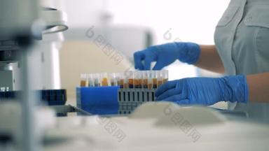 实验室工作人员整理药物样品